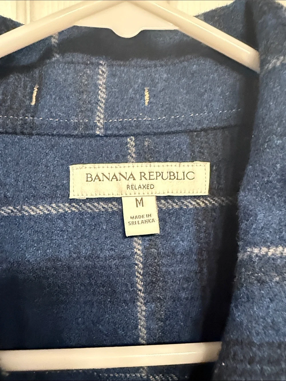 Banana Republic Blue Windowpane Button-Up Shirt Jacket